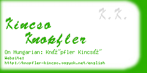 kincso knopfler business card